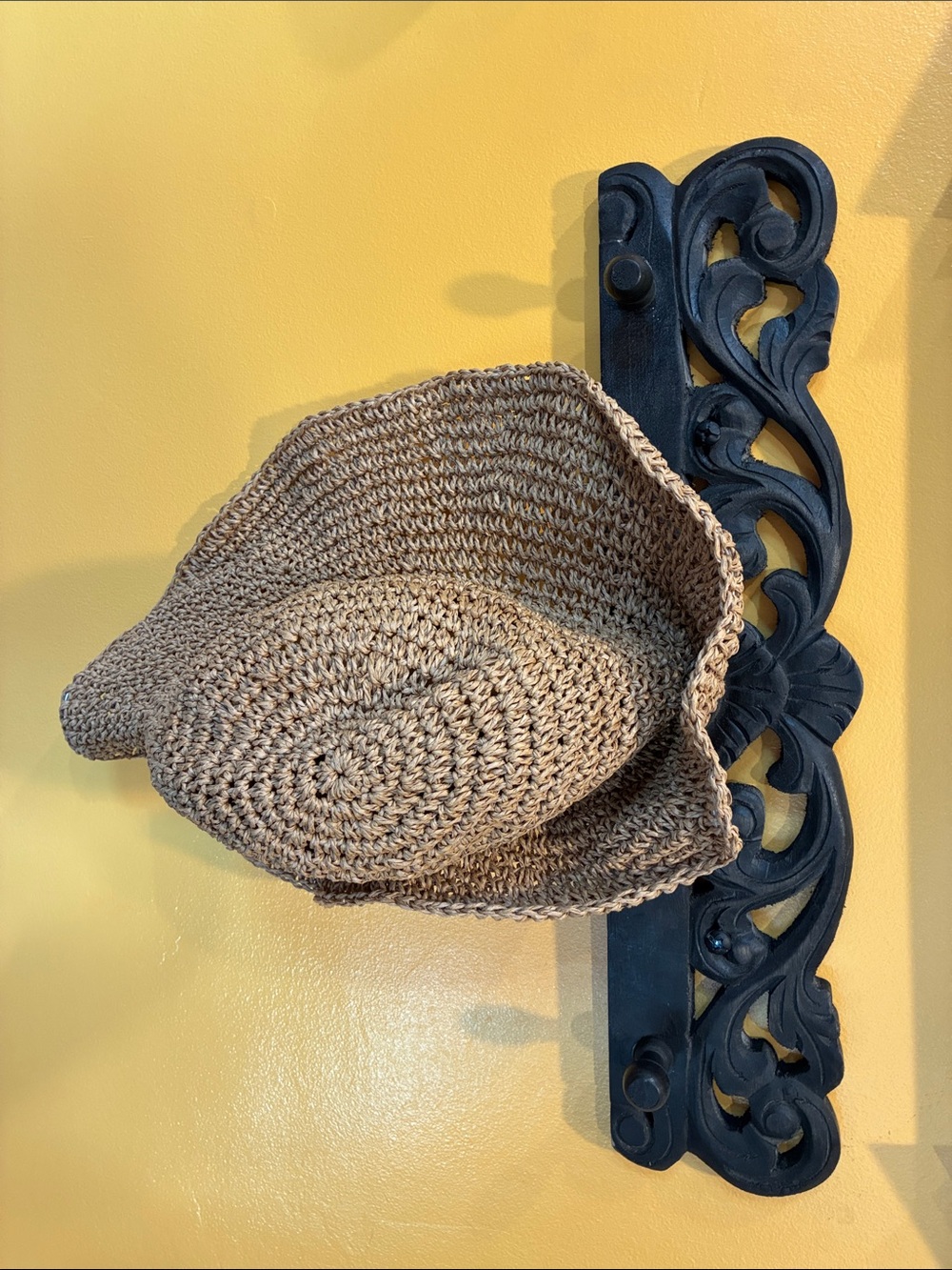 Woven paper Accent Hat - Natural Brown